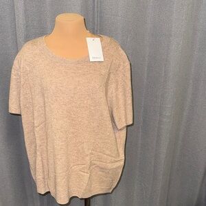 Quince Women's Light Tan Short Sleeve Top